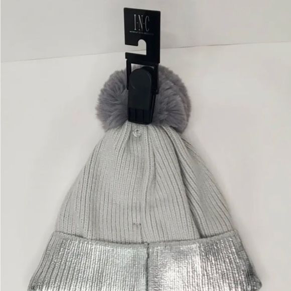 inc International Concepts Silver Metallic Beanie One Size-NWT - Picture 4 of 7